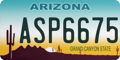 AZ license plate ASP6675
