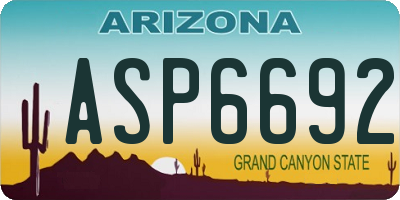 AZ license plate ASP6692
