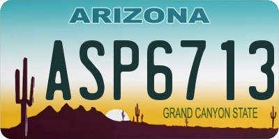 AZ license plate ASP6713