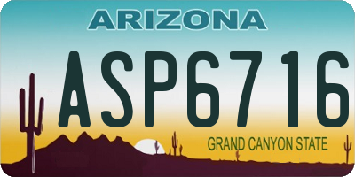 AZ license plate ASP6716