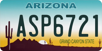 AZ license plate ASP6721