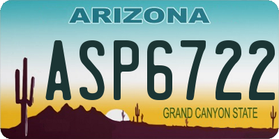 AZ license plate ASP6722