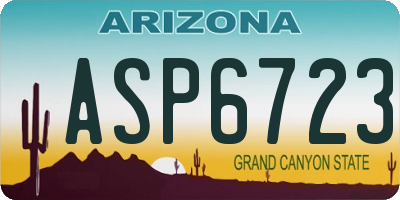 AZ license plate ASP6723