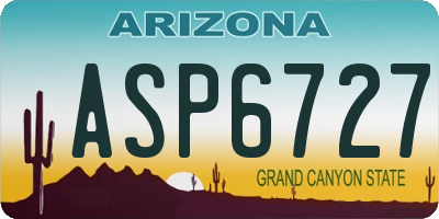 AZ license plate ASP6727