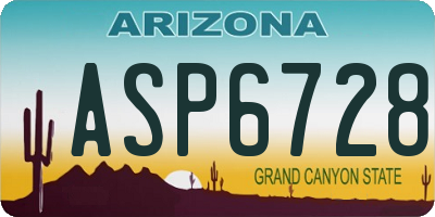 AZ license plate ASP6728