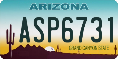 AZ license plate ASP6731