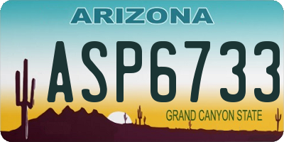 AZ license plate ASP6733