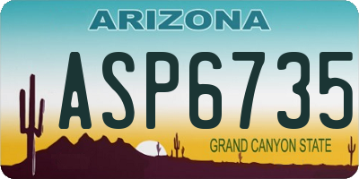 AZ license plate ASP6735