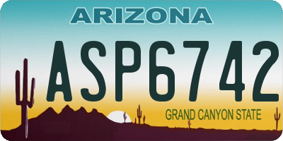 AZ license plate ASP6742