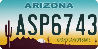 AZ license plate ASP6743