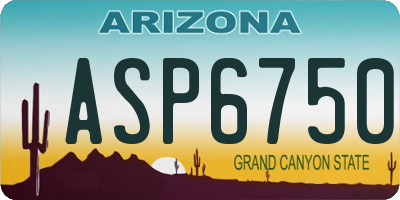 AZ license plate ASP6750
