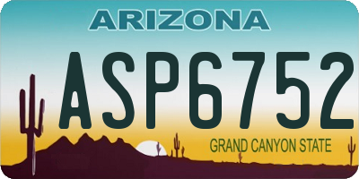 AZ license plate ASP6752