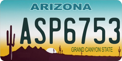 AZ license plate ASP6753