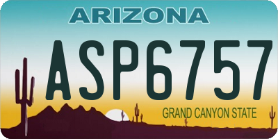 AZ license plate ASP6757