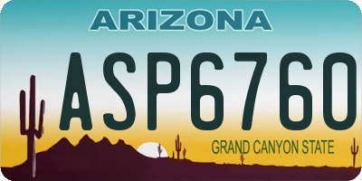 AZ license plate ASP6760