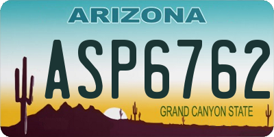 AZ license plate ASP6762