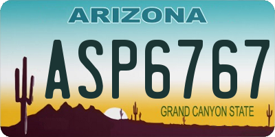 AZ license plate ASP6767