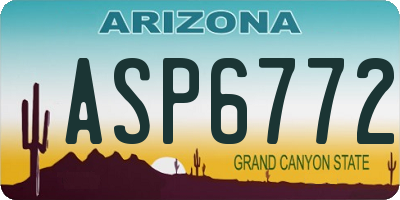 AZ license plate ASP6772