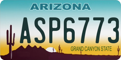 AZ license plate ASP6773