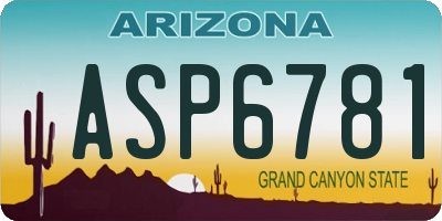 AZ license plate ASP6781