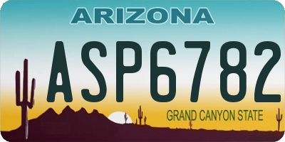 AZ license plate ASP6782
