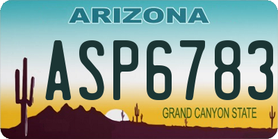 AZ license plate ASP6783