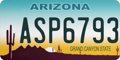 AZ license plate ASP6793