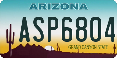 AZ license plate ASP6804