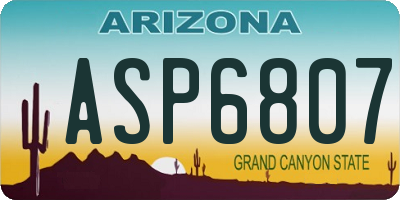 AZ license plate ASP6807