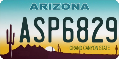 AZ license plate ASP6829