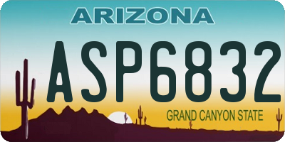 AZ license plate ASP6832