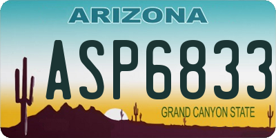 AZ license plate ASP6833