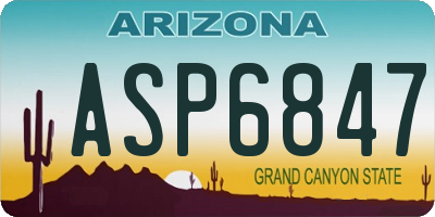 AZ license plate ASP6847
