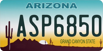 AZ license plate ASP6850