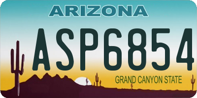 AZ license plate ASP6854