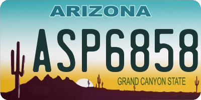 AZ license plate ASP6858