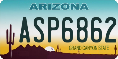AZ license plate ASP6862