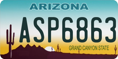 AZ license plate ASP6863