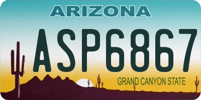 AZ license plate ASP6867