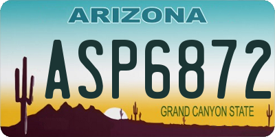 AZ license plate ASP6872