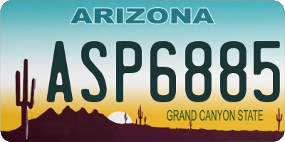 AZ license plate ASP6885