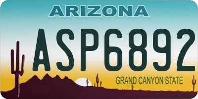 AZ license plate ASP6892