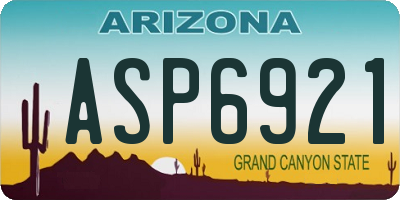 AZ license plate ASP6921