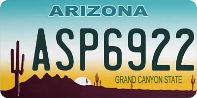 AZ license plate ASP6922