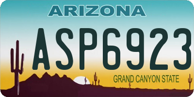 AZ license plate ASP6923