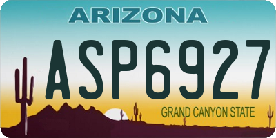 AZ license plate ASP6927