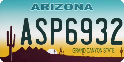 AZ license plate ASP6932