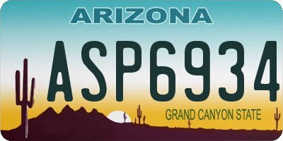 AZ license plate ASP6934