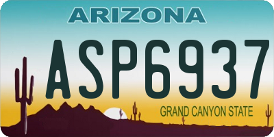 AZ license plate ASP6937