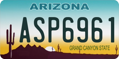 AZ license plate ASP6961
